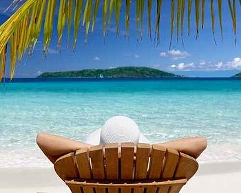 a woman enjoying the beach