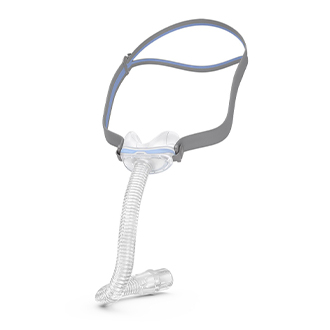 ResMed N30 mask with tubing attached