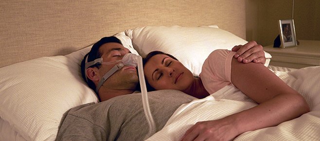 bed partners sleeping during summer with cpap machine