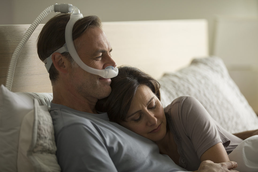 man using a cpap machine